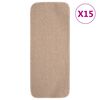 vidaXL Proti&scaron;mykov&eacute; n&aacute;&scaron;ľapy na schody 15 ks, 60x25cm, b&eacute;žov&eacute;, obdĺžnik