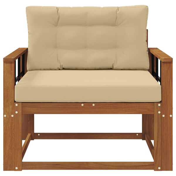 vidaXL Z&aacute;hradn&aacute; stredn&aacute; sedačka Pevn&eacute; ak&aacute;ciov&eacute; drevo Pr&iacute;rodn&aacute;