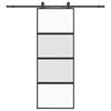 vidaXL Posuvn&eacute; dvere s kovan&iacute;m čierne 76x205 cm tvrden&eacute; sklo