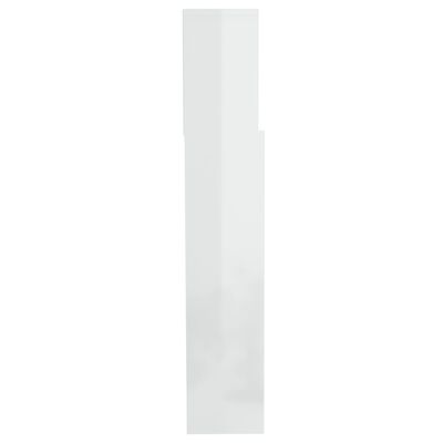 vidaXL Čelo postele so skrinkou lesklé biele 200x19x103,5 cm