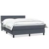 vidaXL Posteľn&yacute; r&aacute;m boxspring s matracom tmavosiv&yacute; 160x210 cm zamat