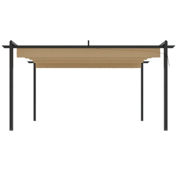 vidaXL Záhradný altánok so zaťahovacou strechou 4x3 m sivohnedý