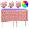 vidaXL Čelo postele s LED ružov&eacute; 183x16x118/128 cm zamat