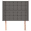 vidaXL Čelo postele so záhybmi sivé 103x16x118/128 cm umelá koža