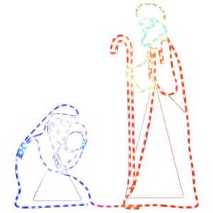 vidaXL Vianočn&aacute; silueta M&aacute;rie a Jozefa, 264 LED di&oacute;d 40x55&38x100 cm