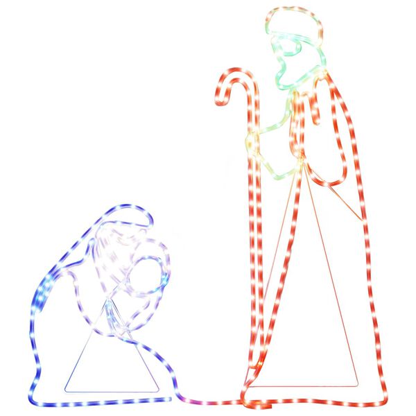 vidaXL Vianočn&aacute; silueta M&aacute;rie a Jozefa, 264 LED di&oacute;d 40x55&38x100 cm