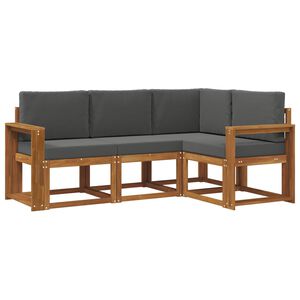 vidaXL Z&aacute;hradn&aacute; s&uacute;prava gaučov s vank&uacute;&scaron;om 4 pcs Pr&iacute;rodn&aacute; a antracitov&aacute;