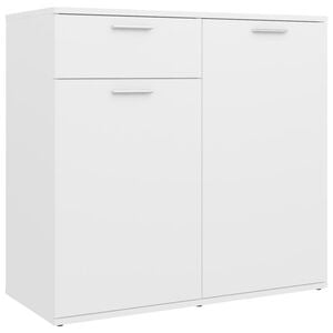 vidaXL Komoda, biela 80x36x75 cm, kompozitn&eacute; drevo