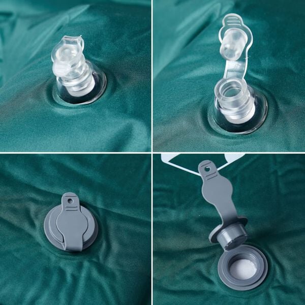 vidaXL Samonafukovací kempingový matrac s vankúšom, 1 osoba, zelený