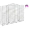 vidaXL Obl&uacute;kov&eacute; gabionov&eacute; ko&scaron;e 8ks 300x50x200/220cm pozinkovan&eacute; železo