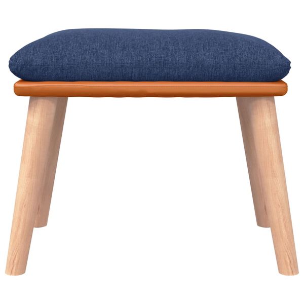 vidaXL Podnožka modr&aacute; 45x29,5x35 cm l&aacute;tka a umel&aacute; koža