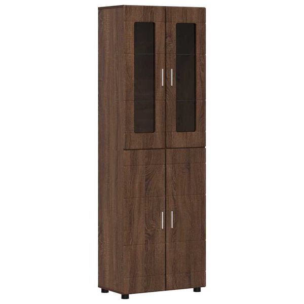 vidaXL Highboard FLORIN Hned&yacute; dub 60 x 35 x 182 cm Kompozitn&eacute; drevo