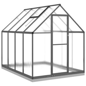 vidaXL Sklen&iacute;k so z&aacute;kladov&yacute;m r&aacute;mom antracitov&yacute; 224x169x202 cm hlin&iacute;k