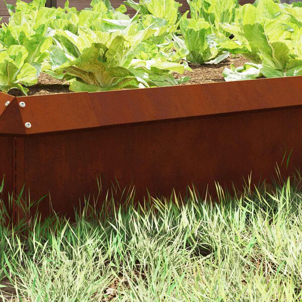 vidaXL Slim&aacute;kov&aacute; ohrada 4 pcs Hrdzav&yacute; 50 x 3,5 x 25 cm