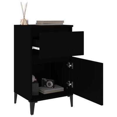vidaXL Nočný stolík čierny 40x35x70 cm