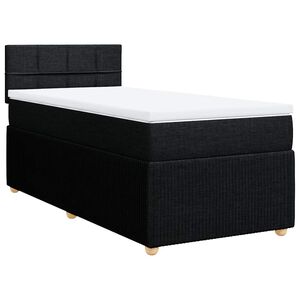 vidaXL Boxspring posteľ s matracom čierna 100x200 cm l&aacute;tka