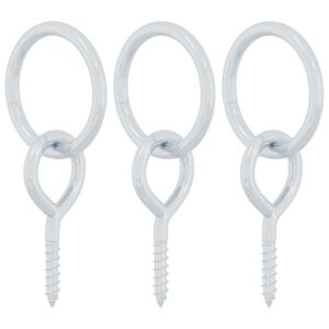 vidaXL Uv&auml;zovacie kr&uacute;žky na kone so skrutkami 3 ks strieborn&eacute; oceľ