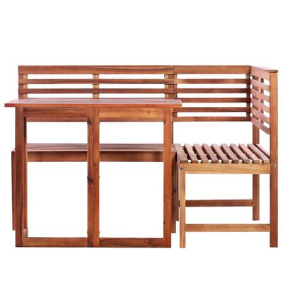 vidaXL Balkónový stôl a rohová lavica 2 kusy, masívne akáciové drevo