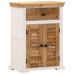 vidaXL Komoda bielo-hned&aacute; 55x30x73 cm mas&iacute;vne surov&eacute; mango