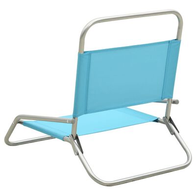 vidaXL Skladacie plážové stoličky 2 ks tyrkysové látka