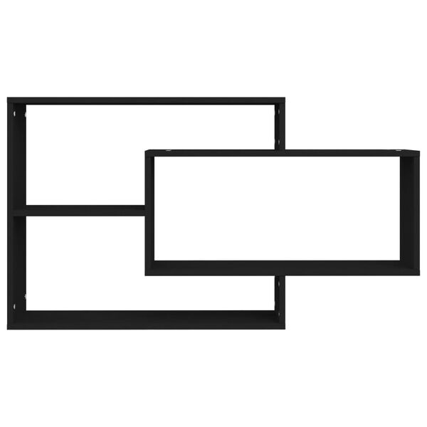 vidaXL Nástenné police, čierne 104x20x58,5 cm, kompozitné drevo