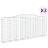 vidaXL Obl&uacute;kov&eacute; gabi&oacute;nov&eacute; ko&scaron;e 3ks 400x30x160/180cm pozinkovan&eacute; železo