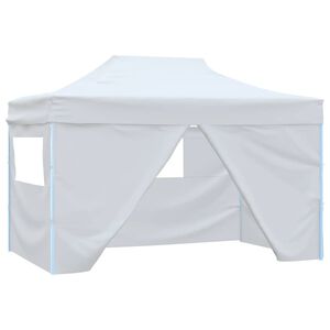 vidaXL Profesion&aacute;lny skladac&iacute; p&aacute;rty stan+4 steny 280x410x315 cm, oceľ, biely