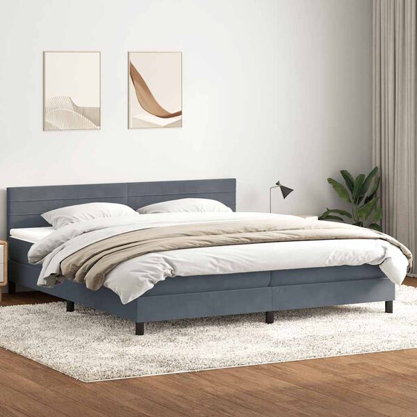 vidaXL Box Spring Posteľ s matracom tmavo&scaron;ed&aacute; 200x210 cm Zamat