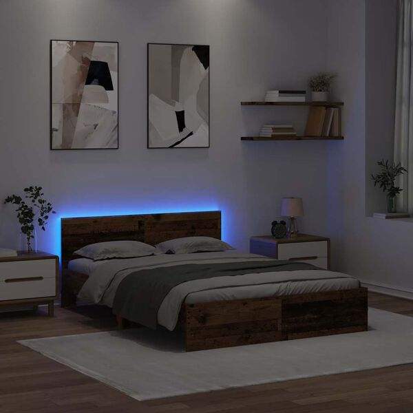 vidaXL R&aacute;m postele Star&eacute; drevo 135 x 190 cm Kompozitn&eacute; drevo