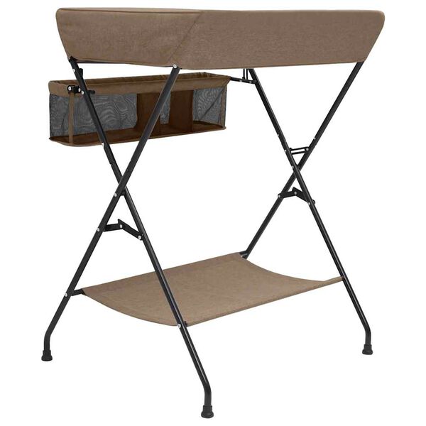 vidaXL Prebaľovací pult sivohnedý železný