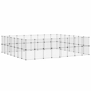 vidaXL 60-panelov&aacute; klietka pre dom&aacute;ce zvierat&aacute; čierna 280x245x70 cm oceľ