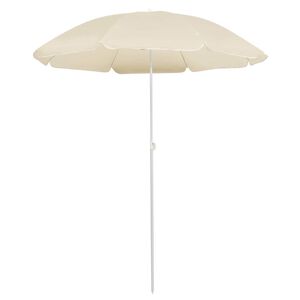 vidaXL Z&aacute;hradn&yacute; slnečn&iacute;k, oceľov&aacute; tyč, pieskov&yacute; 180 cm