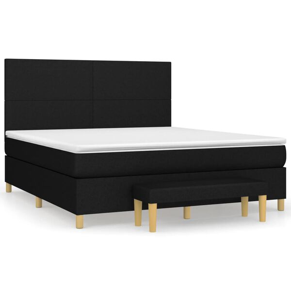 vidaXL Posteľn&yacute; r&aacute;m boxspring s matracom čierny 160x200 cm l&aacute;tka