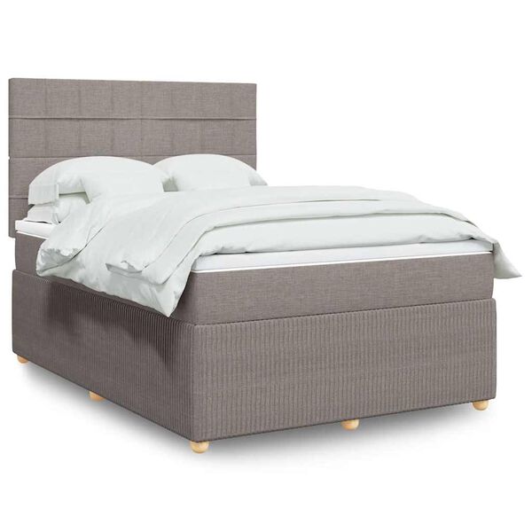 vidaXL Posteľn&yacute; r&aacute;m boxspring s matracom sivohned 160x200 cm l&aacute;tka