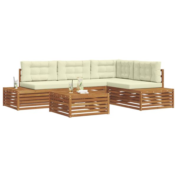 vidaXL Z&aacute;hradn&aacute; s&uacute;prava gaučov s vank&uacute;&scaron;om 5 Kus Pr&iacute;rodn&aacute; a kr&eacute;mov&aacute;