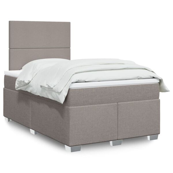 vidaXL Boxspring posteľ s matracom sivohned&aacute; 120x190 cm l&aacute;tka