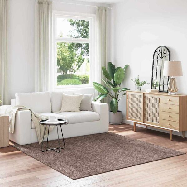 vidaXL Protišmykový Shaggy Koberec Hnedá 200 x 200 cm PP