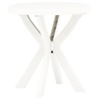 vidaXL Bistro stolík biely priemer 70 cm plast