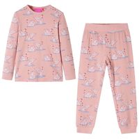 Detské pyžamo s dlhými rukávmi svetloružové 92
