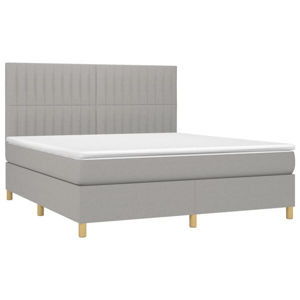 vidaXL Boxspring posteľ s matracom svetlosiv&aacute; 100x200 cm l&aacute;tka