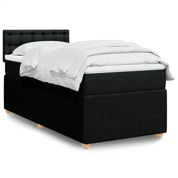 vidaXL Boxspring posteľ s matracom čierna 100x200 cm látka