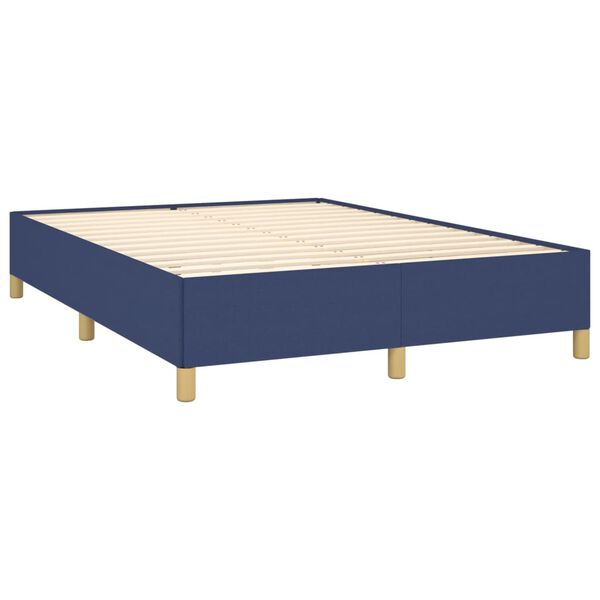 vidaXL Posteľn&yacute; r&aacute;m boxspring s matracom modr&yacute; 140x200 cm l&aacute;tka