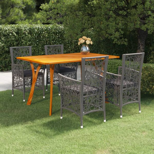 vidaXL 5-dielna z&aacute;hradn&aacute; jed&aacute;lensk&aacute; s&uacute;prava siv&aacute;