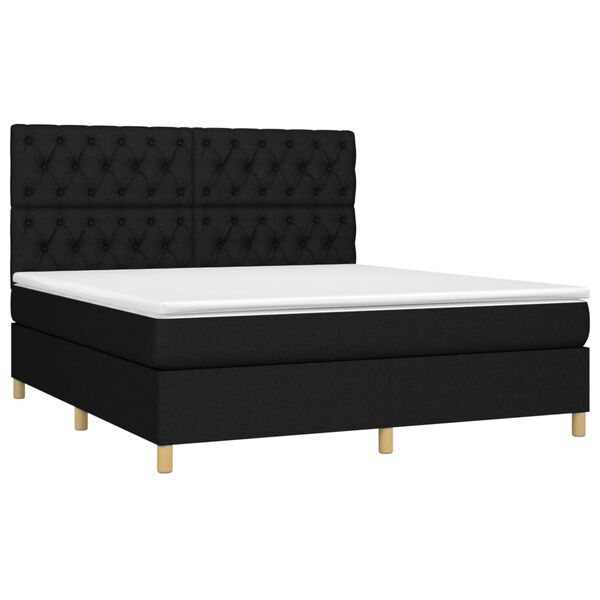 vidaXL Posteľn&yacute; r&aacute;m boxspring s matracom čierny 160x200 cm l&aacute;tka