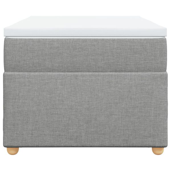 vidaXL Posteľný rám boxsping s matracom bledosivý 90x200 cm látka