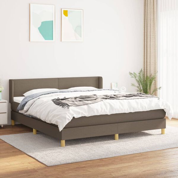 vidaXL Posteľn&yacute; r&aacute;m boxspring s matracom sivohned 180x200 cm l&aacute;tka