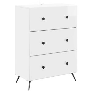 vidaXL Z&aacute;suvkov&yacute; kabinet Biela s vysok&yacute;m leskom 66 x 34,5 x 90 cm