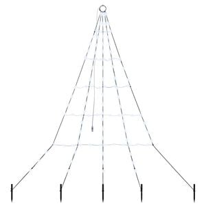 vidaXL LED Vianočn&yacute; stromček so zemn&yacute;mi kol&iacute;kmi Studen&aacute; biela 182 cm