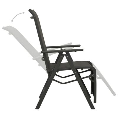 vidaXL Sklápacie záhradné stoličky 2 ks hliník a textilén čierne