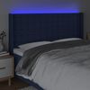 vidaXL Čelo postele s LED modr&eacute; 163x16x118/128 cm l&aacute;tka